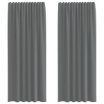Vidaxl rideaux en voile � ?illets 2 pcs gris fonc�