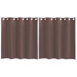 Vidaxl rideaux en voile avec ?illets 2 pcs marron 140x140 cm