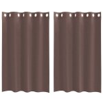 Vidaxl rideaux en voile avec ?illets 2 pcs marron 140x175 cm