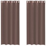 Vidaxl rideaux en voile avec ?illets 2 pcs marron 140x225 cm