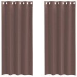 Vidaxl rideaux en voile avec ?illets 2 pcs marron 140x245 cm