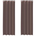 Vidaxl rideaux en voile avec ?illets 2 pcs marron 140x260 cm