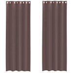 Vidaxl rideaux en voile avec ?illets 2 pcs marron 140x300 cm