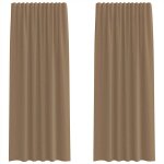 Vidaxl rideaux en voile � ?illets 2 pcs marron clair