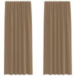 Vidaxl rideaux en voile � ?illets 2 pcs marron clair