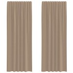 Vidaxl rideaux en voile � ?illets 2 pcs marron clair