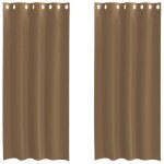 Vidaxl rideaux en voile avec ?illets 2 pcs marron clair