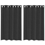 Vidaxl rideaux en voile avec ?illets 2 pcs noir 140x175 cm