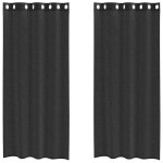 Vidaxl rideaux en voile avec ?illets 2 pcs noir 140x225 cm