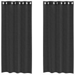 Vidaxl rideaux en voile avec ?illets 2 pcs noir 140x245 cm