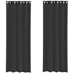 Vidaxl rideaux en voile avec ?illets 2 pcs noir 140x260 cm