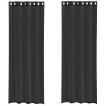 Vidaxl rideaux en voile avec ?illets 2 pcs noir 140x300 cm Vidaxl rideaux en voile avec ?illets 2 pcs noir 140x300 cm