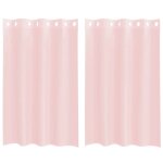 Vidaxl rideaux en voile avec ?illets 2 pcs rose clair 140x175 cm