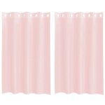 Vidaxl rideaux en voile avec ?illets 2 pcs rose clair 140x175 cm