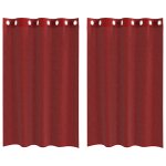 Vidaxl rideaux en voile avec ?illets 2 pcs rouge bordeaux