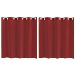 Vidaxl rideaux en voile avec ?illets 2 pcs rouge bordeaux