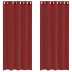 Vidaxl rideaux en voile avec ?illets 2 pcs rouge bordeaux