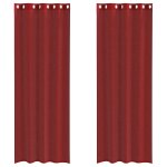 Vidaxl rideaux en voile avec ?illets 2 pcs rouge bordeaux