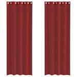 Vidaxl rideaux en voile avec ?illets 2 pcs rouge bordeaux
