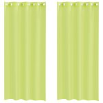 Vidaxl rideaux en voile avec ?illets 2 pcs vert pomme 140x225 cm