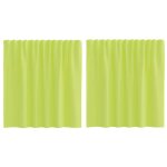 Vidaxl rideaux en voile � ?illets 2 pcs vert pomme