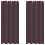 Vidaxl rideaux en voile avec ?illets 2 pcs violet 140x245 cm