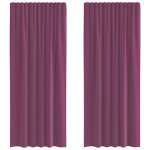 Vidaxl rideaux en voile � ?illets (2 pcs) violets