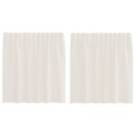 Vidaxl rideaux en voile avec passants 2 pcs cr�me