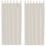Vidaxl rideaux en voile avec passants 2 pcs cr�me