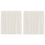 Vidaxl rideaux en voile avec passants 2 pcs crme