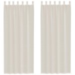 Vidaxl rideaux en voile avec passants 2 pcs cr�me