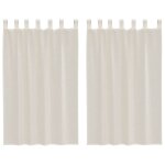 Vidaxl rideaux en voile avec passants 2 pcs cr�me