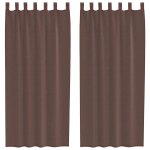 Vidaxl rideaux en voile avec passants 2 pcs marron