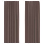 Vidaxl rideaux en voile avec passants 2 pcs marron