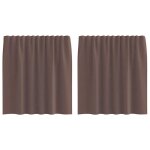Vidaxl rideaux en voile avec passants 2 pcs marron
