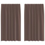 Vidaxl rideaux en voile avec passants 2 pcs marron