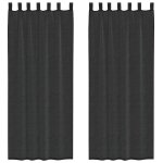 Vidaxl rideaux en voile avec passants 2 pcs noir Vidaxl rideaux en voile avec passants 2 pcs noir