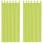 Vidaxl rideaux en voile avec passants 2 pcs vert pomme
