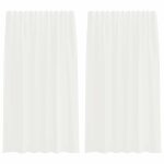 Vidaxl rideaux en voile avec passe - tringles 2 pcs blanc Vidaxl rideaux en voile avec passe - tringles 2 pcs blanc