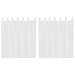 Vidaxl rideaux en voile avec passe - tringles 2 pcs blanc
