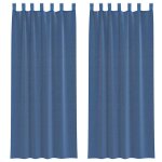 Vidaxl rideaux en voile avec passe - tringles 2 pcs bleu royal