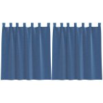 Vidaxl rideaux en voile avec passe - tringles 2 pcs bleu royal