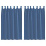 Vidaxl rideaux en voile avec passe - tringles 2 pcs bleu royal