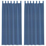 Vidaxl rideaux en voile avec passe - tringles 2 pcs bleu royal