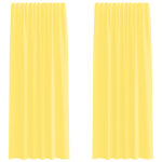 Vidaxl rideaux en voile avec passe - tringles 2 pcs jaune Vidaxl rideaux en voile avec passe - tringles 2 pcs jaune