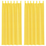 Vidaxl rideaux en voile avec passe - tringles 2 pcs jaune Vidaxl rideaux en voile avec passe - tringles 2 pcs jaune