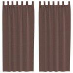 Vidaxl rideaux en voile avec passe - tringles 2 pcs marron