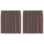 Vidaxl rideaux en voile avec passe - tringles 2 pcs marron Vidaxl rideaux en voile avec passe - tringles 2 pcs marron