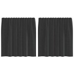 Vidaxl rideaux en voile avec passe - tringles 2 pcs noir