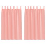 Vidaxl rideaux en voile avec passe - tringles 2 pcs rose